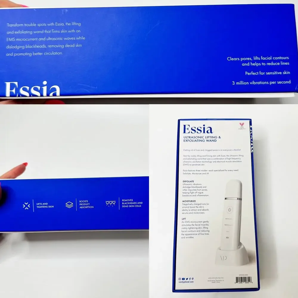 NWT Vanity Planet Essia Ultrasonic Lifting & Exfoliating Moisturizing Face Wand